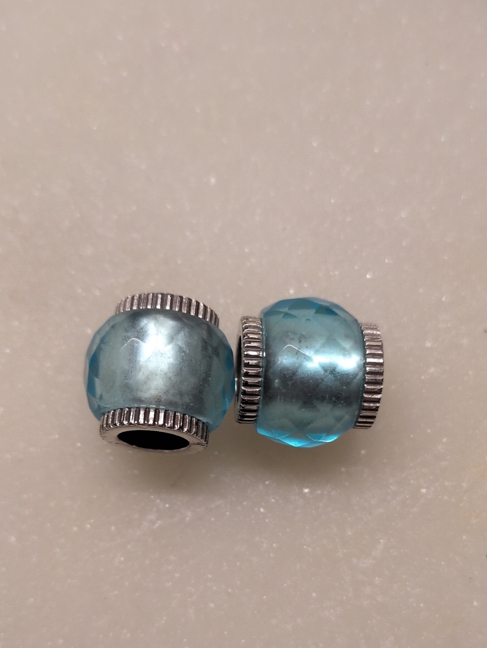 Brighton Set Of 2 Light Blue Transparent Faceted Beads